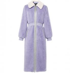 Winter New Women's Temperament Mink Fur Fleece Contrast Panel Slim Fit Mid length Fur Coat
